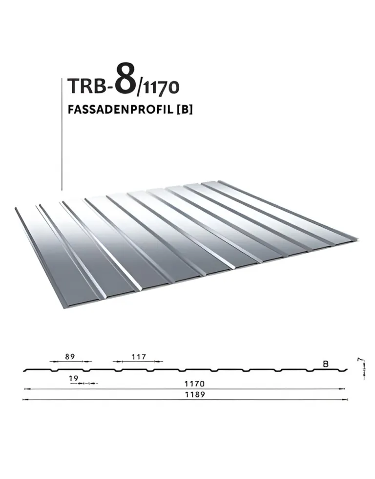 Fasádny profil TRB - 8/1170