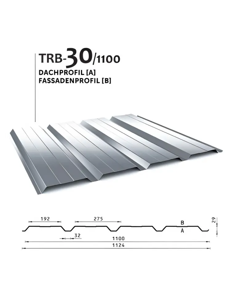 Strešný/fasádny profil TRB - 30/1100