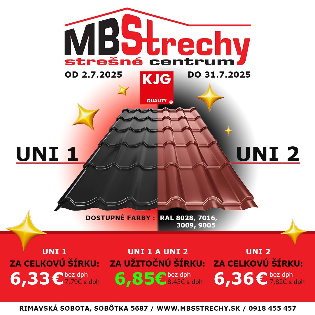 Akcia na krytiny KJG UNI 1 a UNI 2